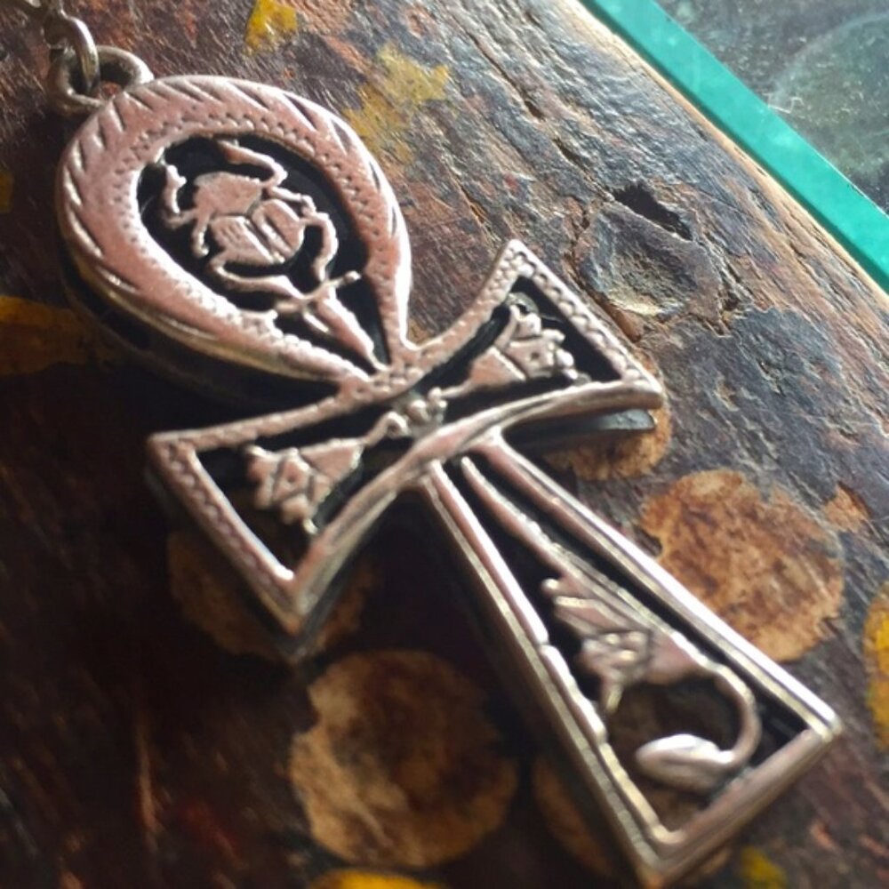 Egyptian Ankh Stamped 925 Sterling Silver Pendant Feminine Spiritual Goddess